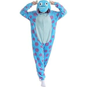 Unisex Adult One Piece Large, Pockets, Pajamas Cosplay Cartoon Costume Blue NEW
